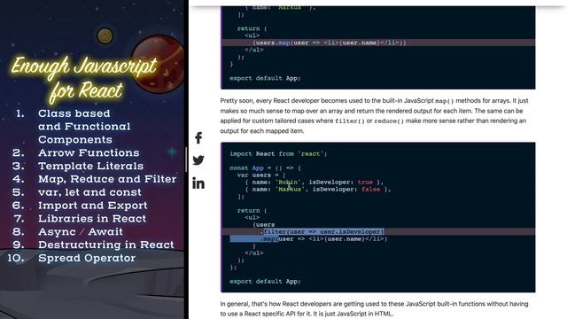 Enough Javascript to use ReactJS - Learn Javascript - Learn React JS Basics смотреть онлайн