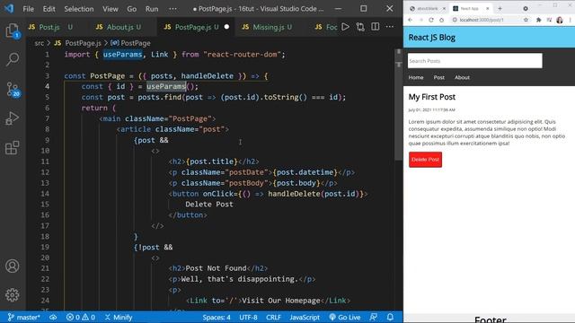 React Router Hooks and Links | React JS Beginner Project смотреть онлайн