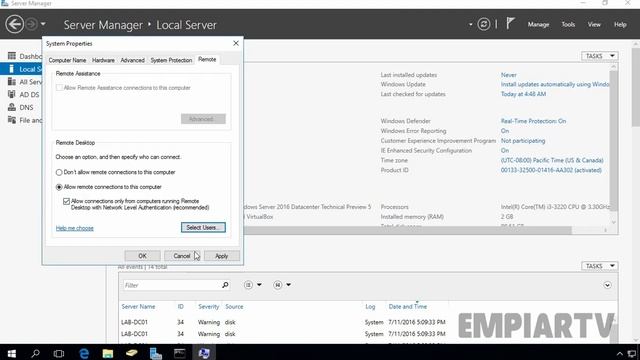 How to Enable Remote Desktop in Windows Server 2016 смотреть онлайн