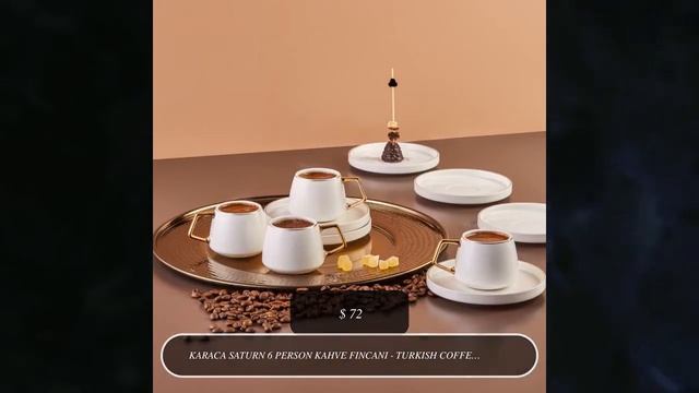 KARACA SATURN 6 PERSON KAHVE FINCANI - TURKISH COFFEE SET. смотреть онлайн