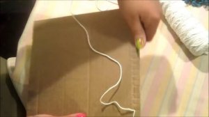 Гобелен на картоне. Как натянуть нить основы.