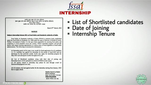 FSSAI INTERNSHIP 2022 List of Shortlisted candidates? - Important notice regarding FSSAI Internship смотреть онлайн