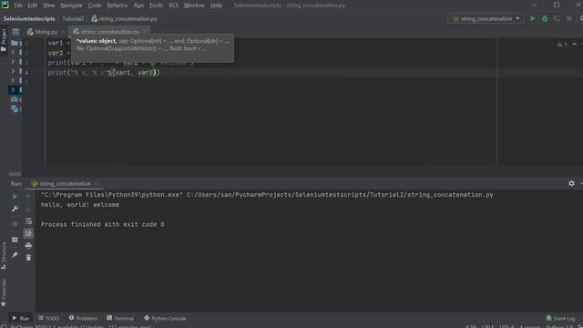 Python || String concatenation || % operator || + operator || format( ) смотреть онлайн