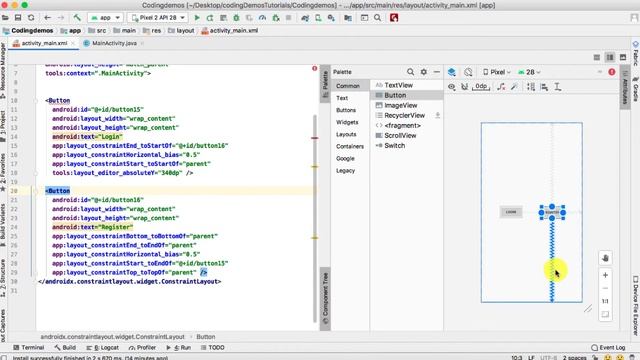 Android Constraintlayout - Align Buttons in Center And Bottom of The Screen смотреть онлайн