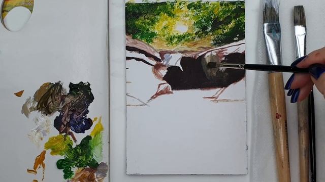 Живопись. Как нарисовать водопад. Превью смотреть онлайн