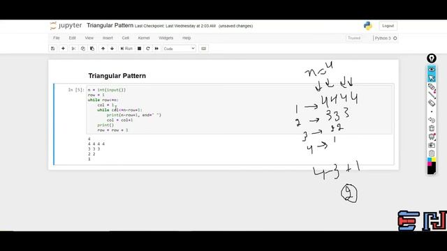 PYTHON | TRIANGULAR PATTERN PROGRAM 10 смотреть онлайн