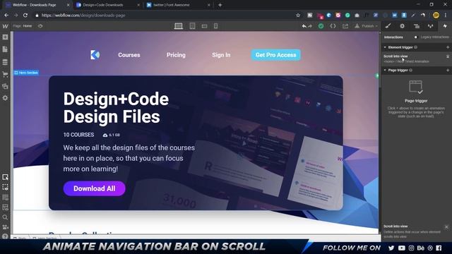 Animate the Navigation Bar on Scroll in Webflow - Tutorial (9/12) смотреть онлайн