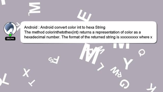 Android : Android convert color int to hexa String смотреть онлайн