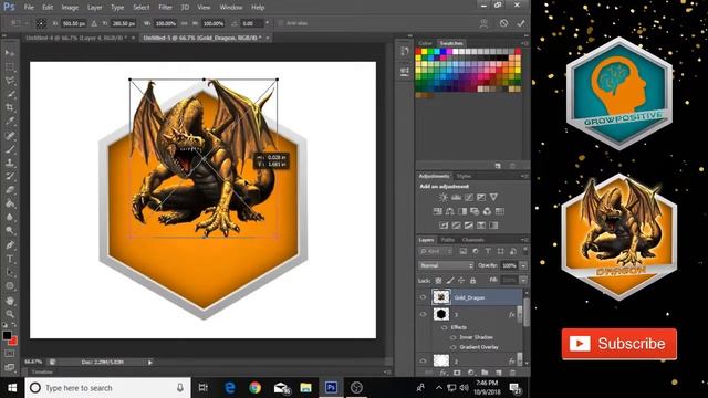 How to Make LOGO in Photoshop CS6/CC - 3D Design смотреть онлайн