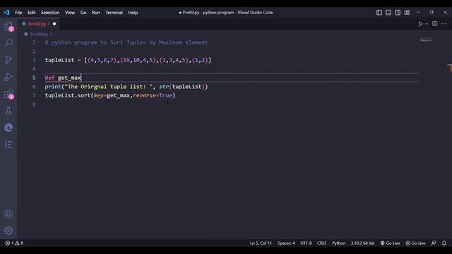 python program to Sort Tuples by Maximum element. #python #coding #newvideo смотреть онлайн
