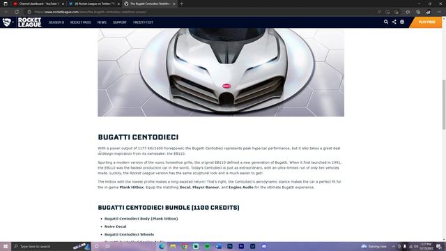 *NEW* Bugatti Centodieci Coming To Rocket League!! - Rocket League Update смотреть онлайн