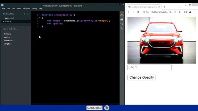 Change Image opacity with JavaScript [HowToCodeSchool.com] смотреть онлайн