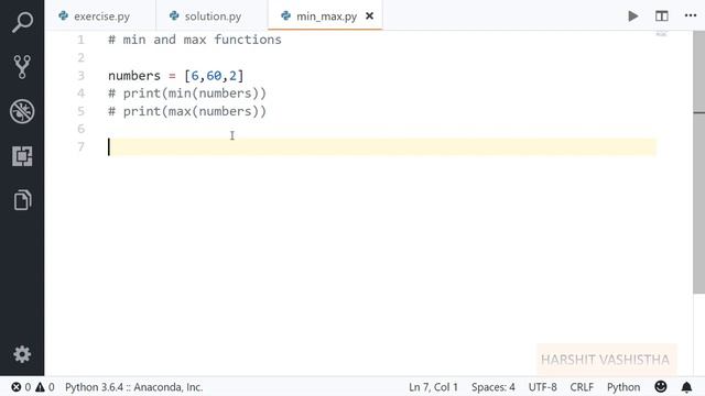 Min and max function : Python tutorial 105 смотреть онлайн