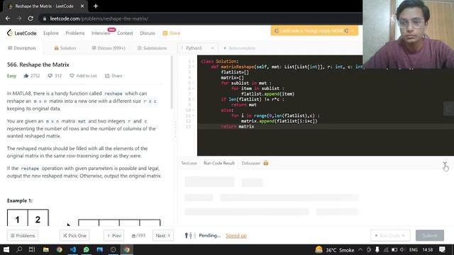 566. Reshape the Matrix | Leetcode | Python смотреть онлайн