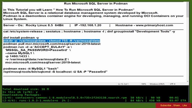 Run Microsoft SQL Server in Podman смотреть онлайн