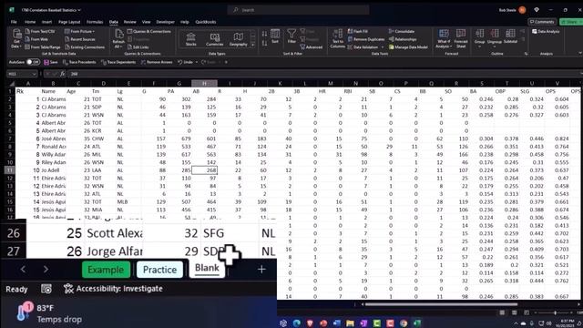 Correlation Baseball 1 Statistics & Excel смотреть онлайн