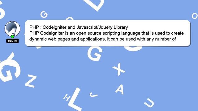 PHP : CodeIgniter and Javascript/Jquery Library смотреть онлайн