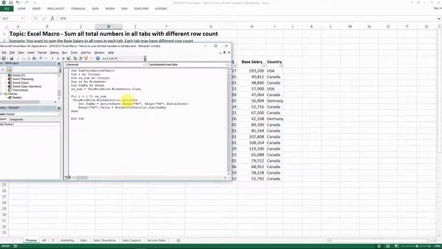 Sum Multiple Sheets with Different Cells - Macro for beginner смотреть онлайн