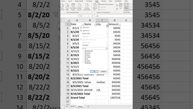 Use of filter with subtotal | Excel filter function | How to filter in excel sheet смотреть онлайн