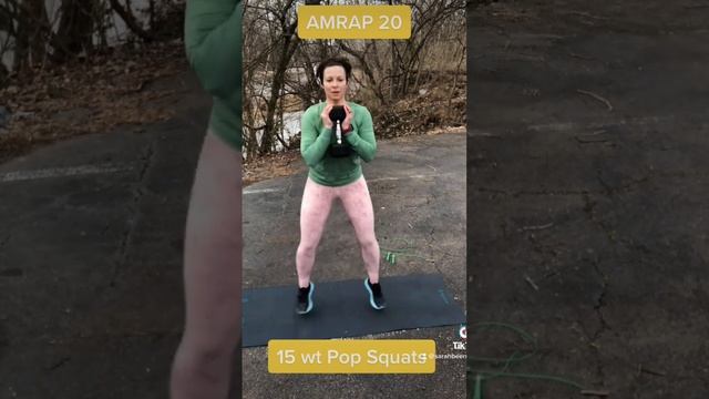 AMRAP20 Jump Rope, Sumo Squat, Suitcase DL, Pop Squat, Bridging       #fitmom #fitmomover40