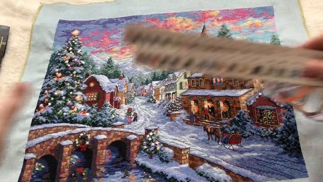 Вышивка крестом: Dimension “Holiday village “. Готовая работа смотреть онлайн