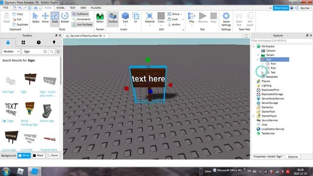 How to add a text in a sign in Roblox Studio *Easy* смотреть онлайн