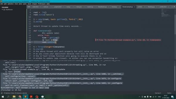 Python threading.. Threads in python. | daemon=True in thread