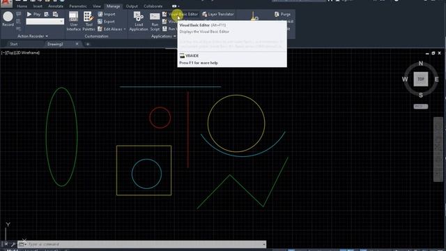 Call Visual Basic Editor AutoCAD смотреть онлайн