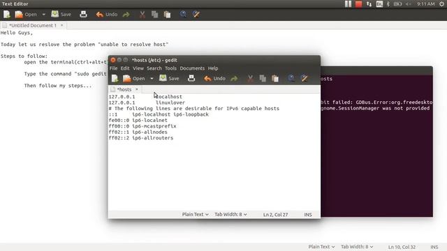 Fix Unable to resolve the host on Ubuntu смотреть онлайн