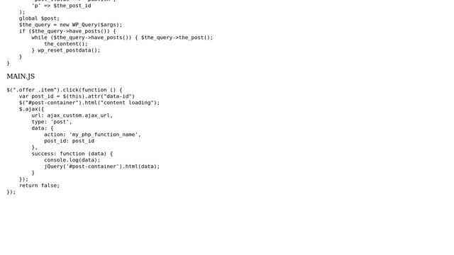 Wordpress: Ajax: load content from post I clicked смотреть онлайн