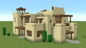 Майнкрафт - Как построить дом для выживания в пустыне. Minecraft