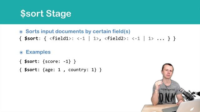 20 $sort - MongoDB Aggregation Tutorial смотреть онлайн