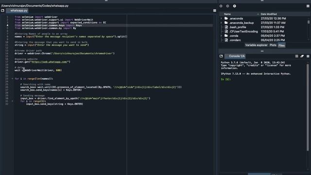 WhatsApp browser automation using python and selenium | Simple 25 line code with clear explanation смотреть онлайн