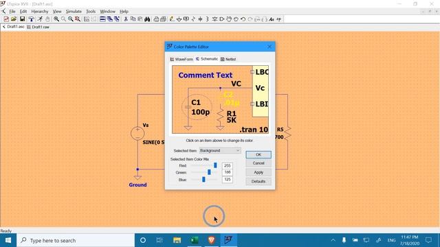 How to Change the Background Color of the Circuit (Workspace) in LTspice to Any Color! смотреть онлайн