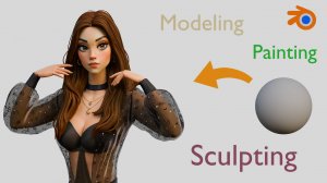 Девушка в прозрачной блузке. Создание стилизованного персонажа в Blender.