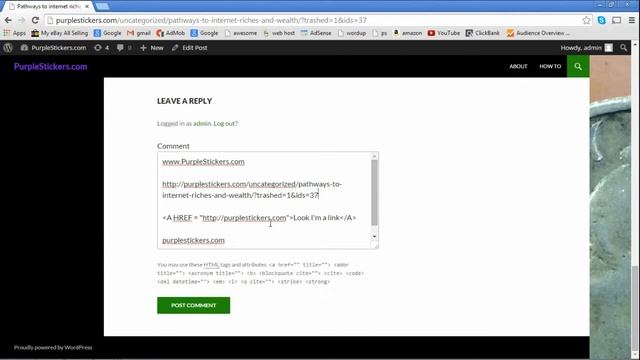 How to make a hyper link in a Wordpress comment section смотреть онлайн