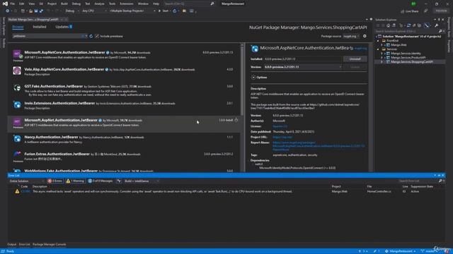 003 Пакеты NuGet для API Корзины Покупок смотреть онлайн