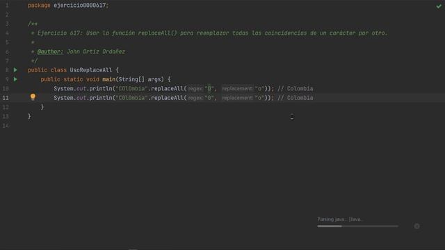Java Ejercicio: 617 Usar Función replaceAll() para Sustituir Todas las Coincidencias de un Cáracter смотреть онлайн