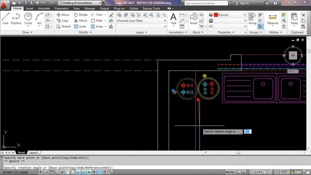 HOUSE WATER SUPPLY IN AUTOCAD смотреть онлайн