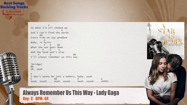 🎙 Always Remember Us This Way - Lady Gaga (A Star Is Born Theme) Vocal Backing Track with chords смотреть онлайн