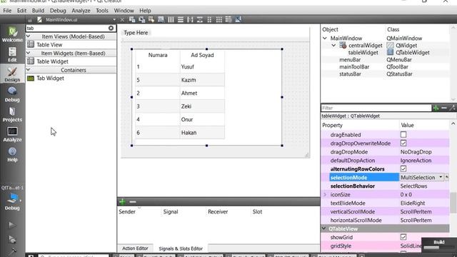 C++ Qt QTableWidget-1 смотреть онлайн