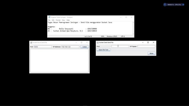 Demonstrasi Send File Menggunakan Socket Java смотреть онлайн