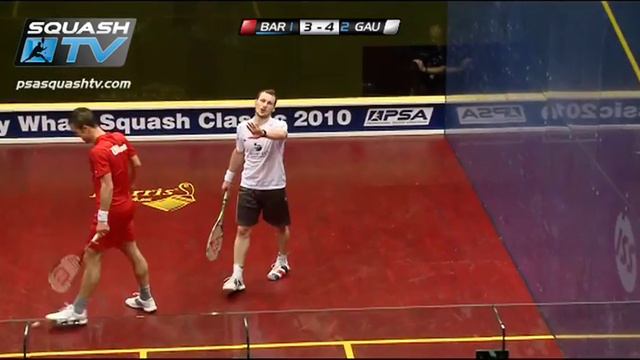 Squash : PSA Squash World Tour - Canary Wharf 2010 - Barker V Gaultier Rally