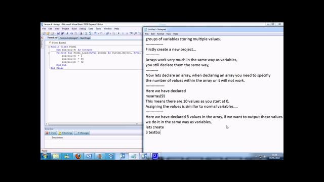 Episode 65 - Visual Basic 2008 Lesson 4 - Arrays смотреть онлайн