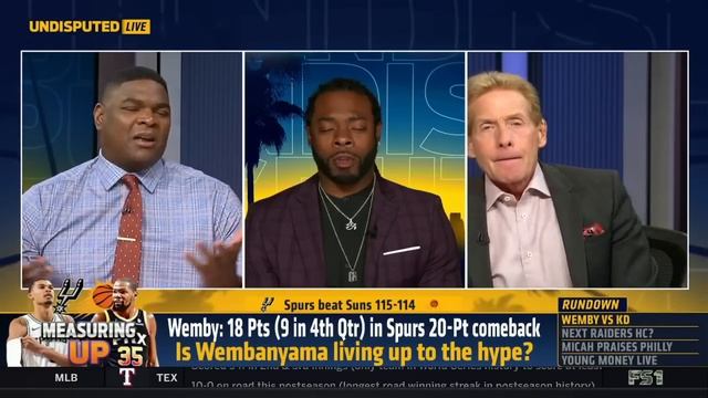 UNDISPUTED | Skip react to Spurs def. Suns 115-114 on Victor Wembanyama epic dunks; 18 Pts смотреть онлайн