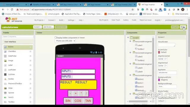 Calculator Using MIT App Inventor