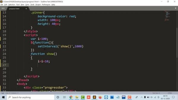 Jquery Custom Progress Bar | How to make jquery progress bar | Jquery Progress Bar | Set Interval