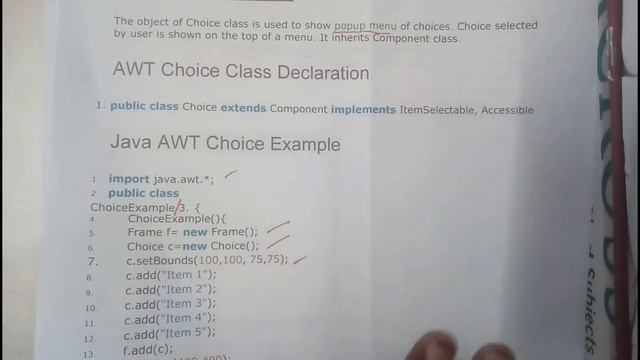 11 java AWT choice смотреть онлайн