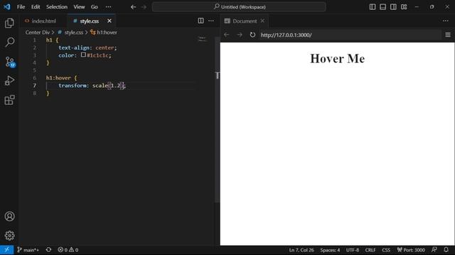 Transform Text Hover | CSS Tutorial смотреть онлайн