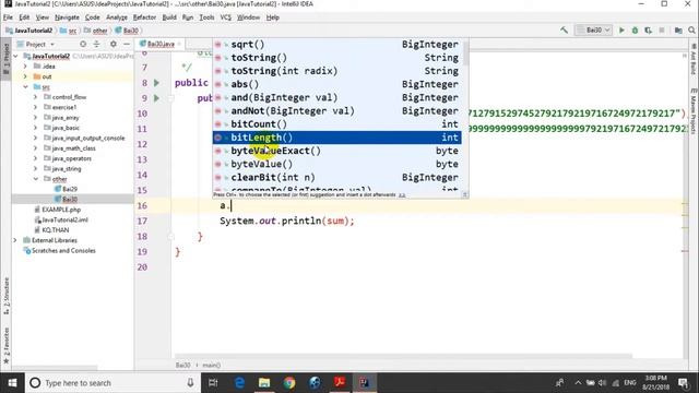 Java 30 Lớp BigInteger và lớp BigDecimal смотреть онлайн